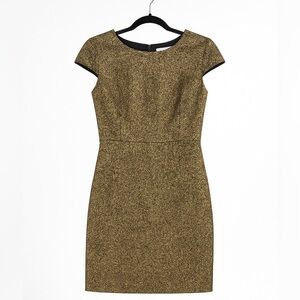 Diane von Furstenberg Metallic Gold Sheath Dress – Size 4